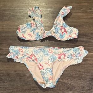 Floral Ruffle Bikini Set